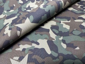 Cotton Spandex Camouflage Printed Twill