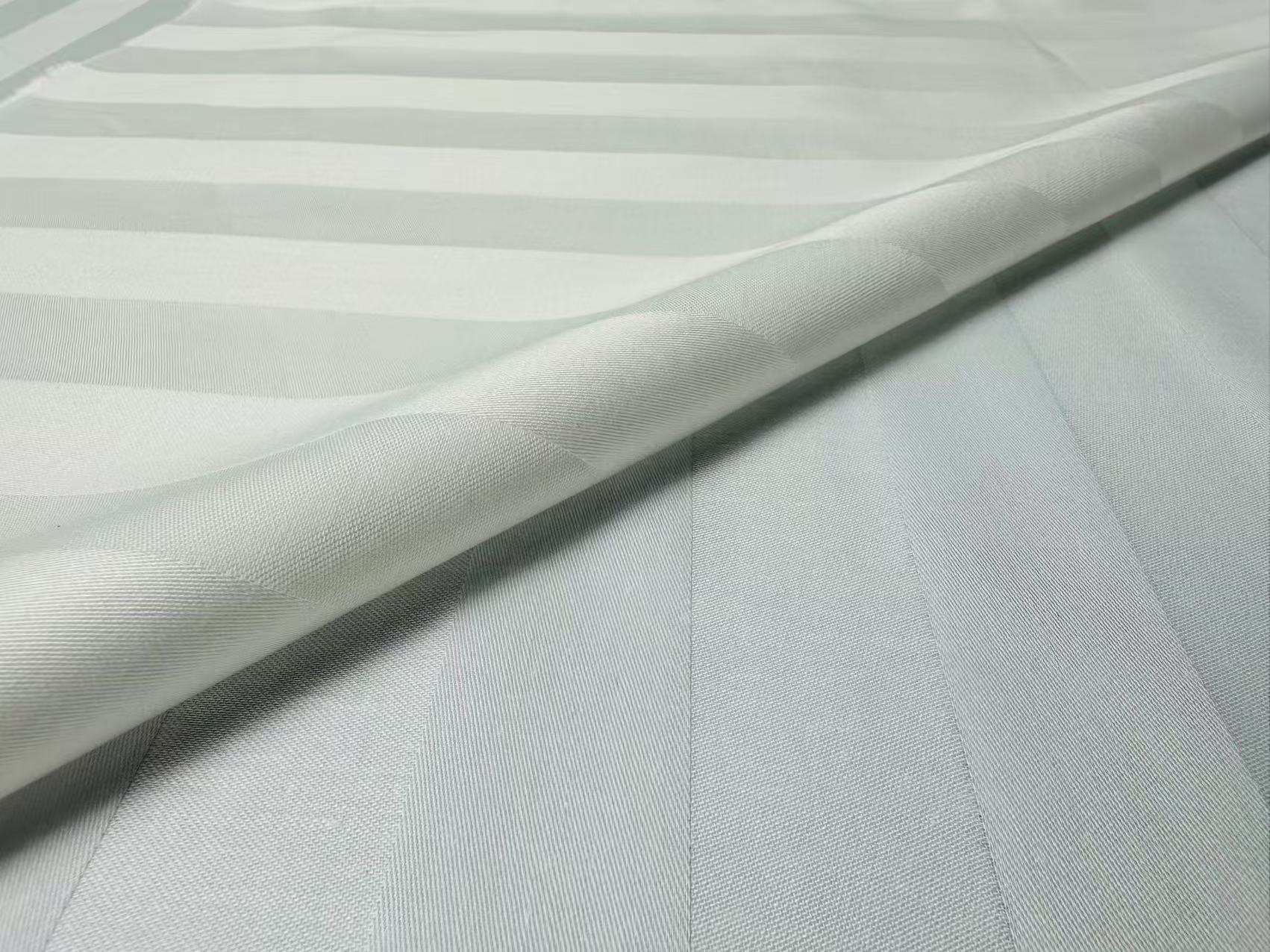 50%Cotton/50%Polyester Sateen Stripe Home Textile Fabric for Hotel Bedding and Hospital Bed Sheets